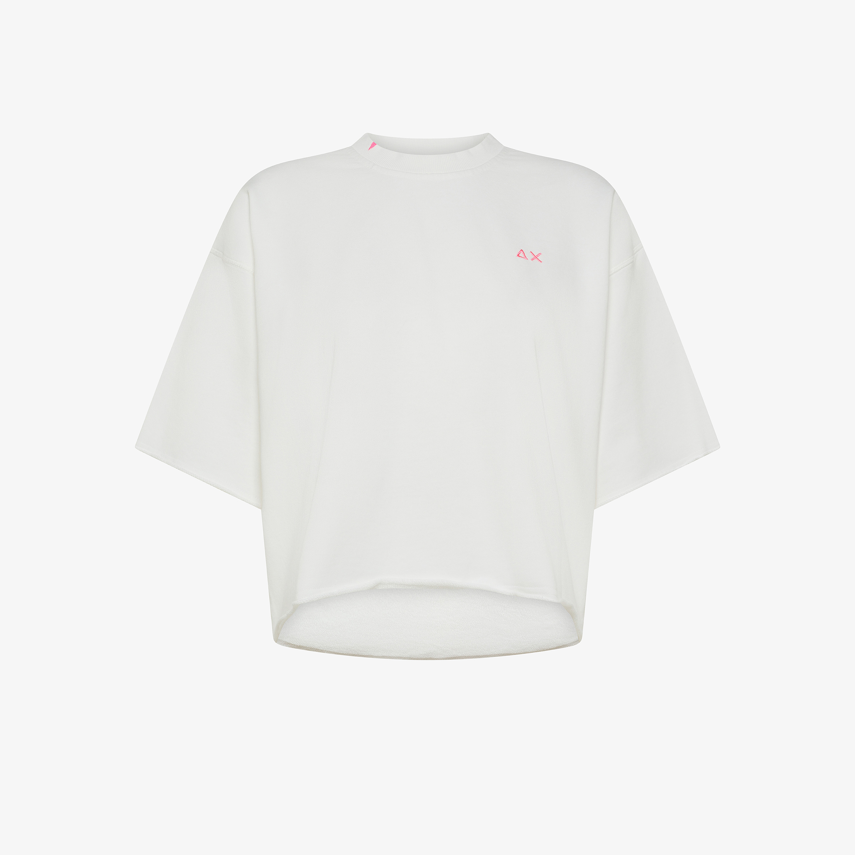 Off white cropped fleece T-shirt