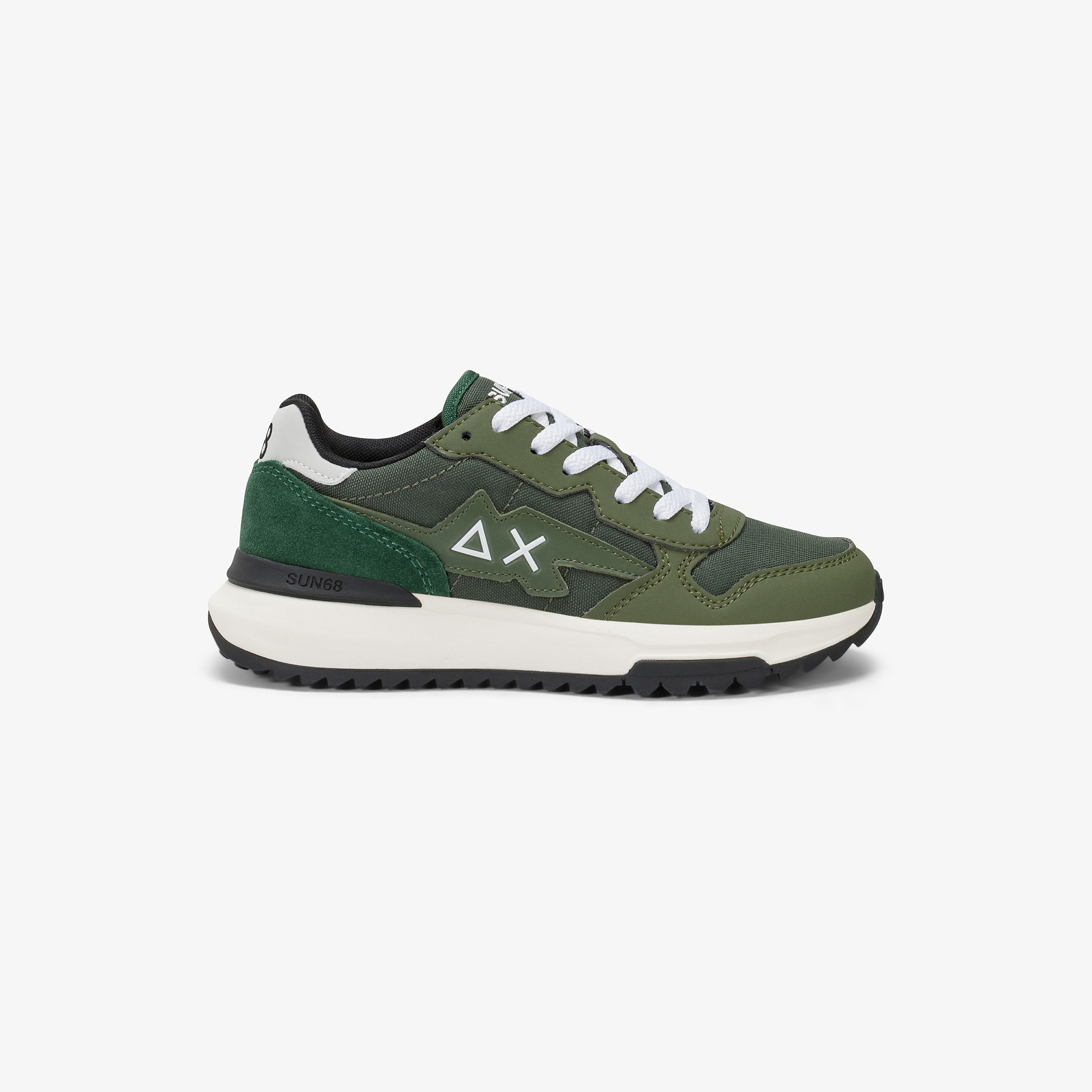 Sneaker Teen Boy's Niki 2.0 Solid in similpelle e nylon militare scuro