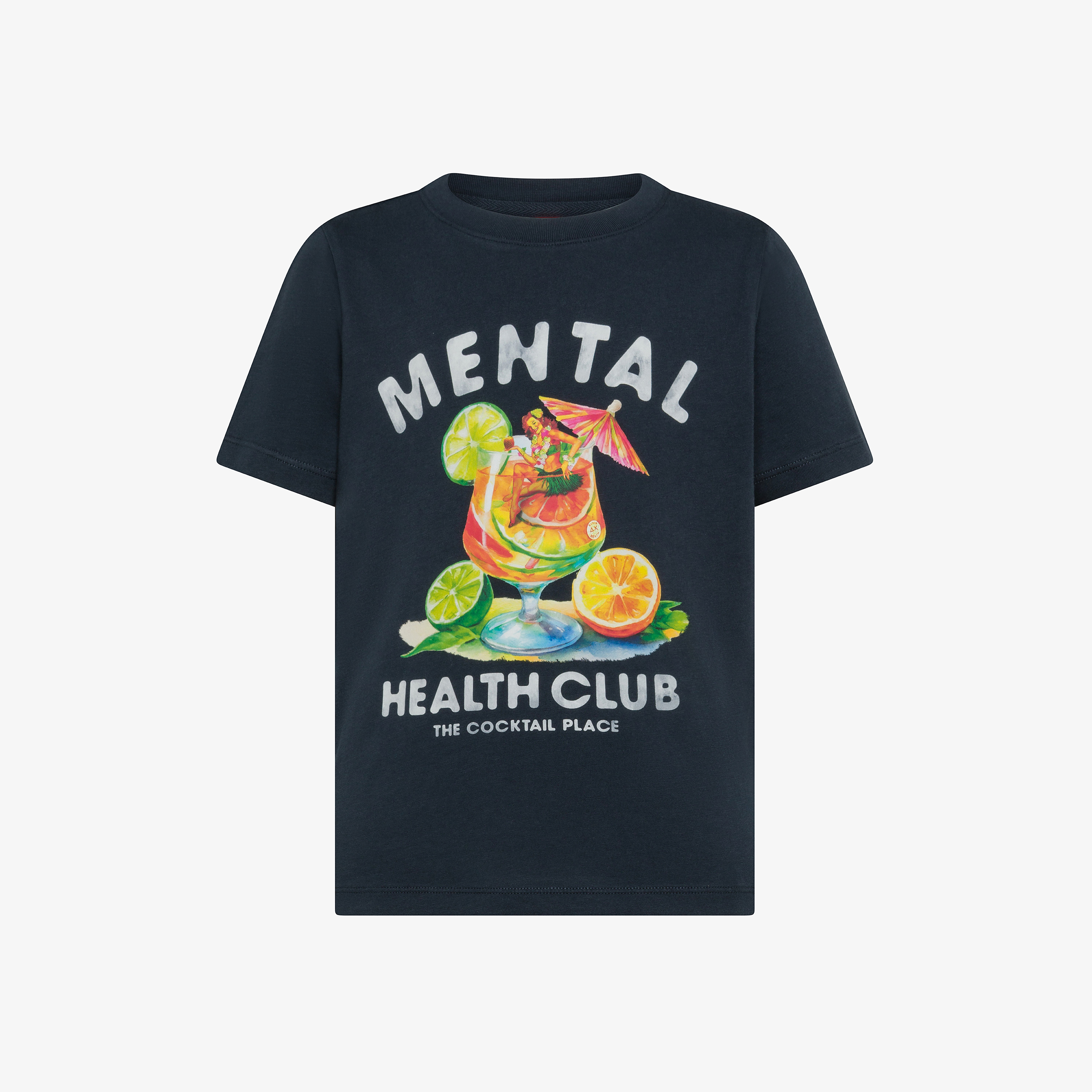 T-shirt in jersey di cotone blu navy