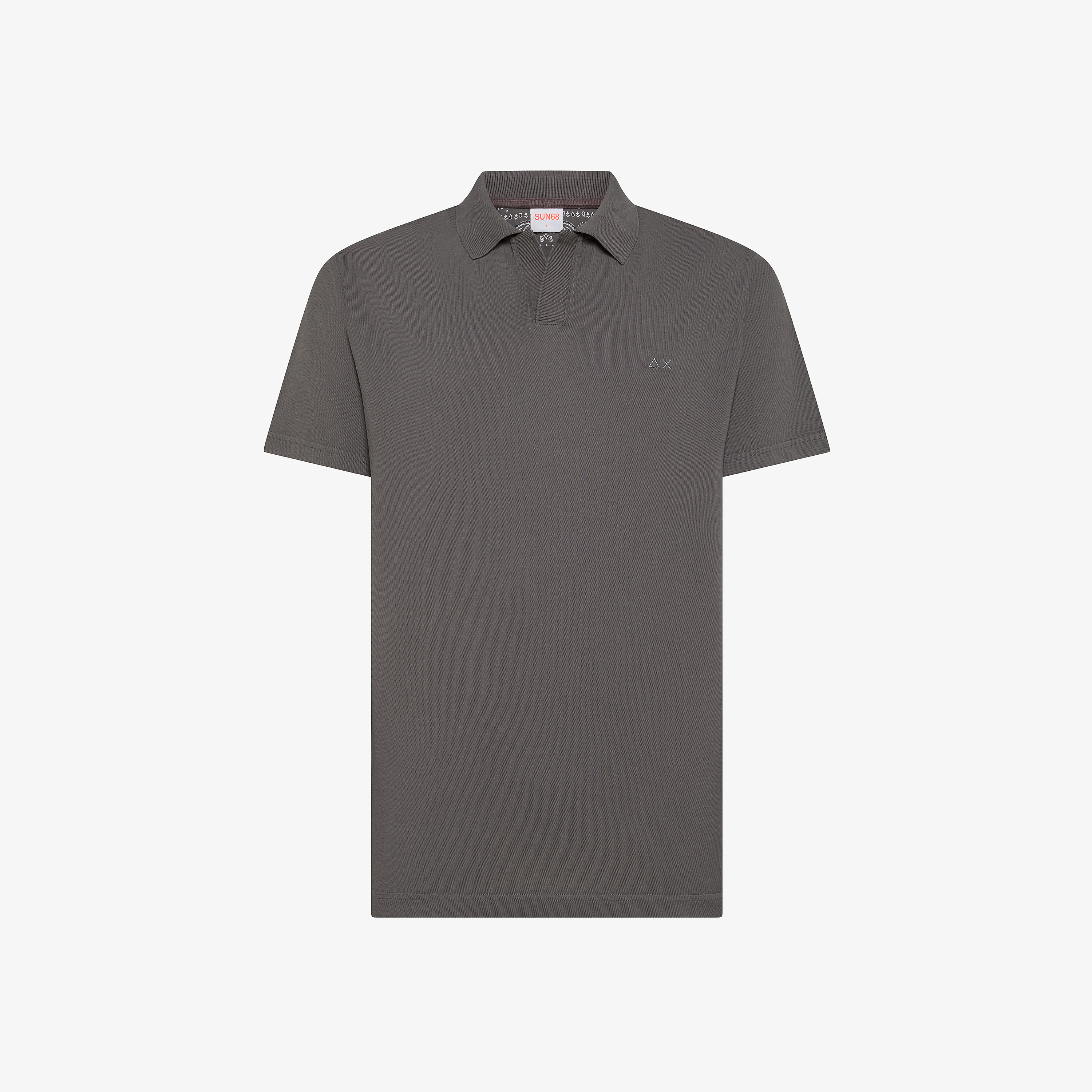 Polo in piquet di cotone nero inchiostro