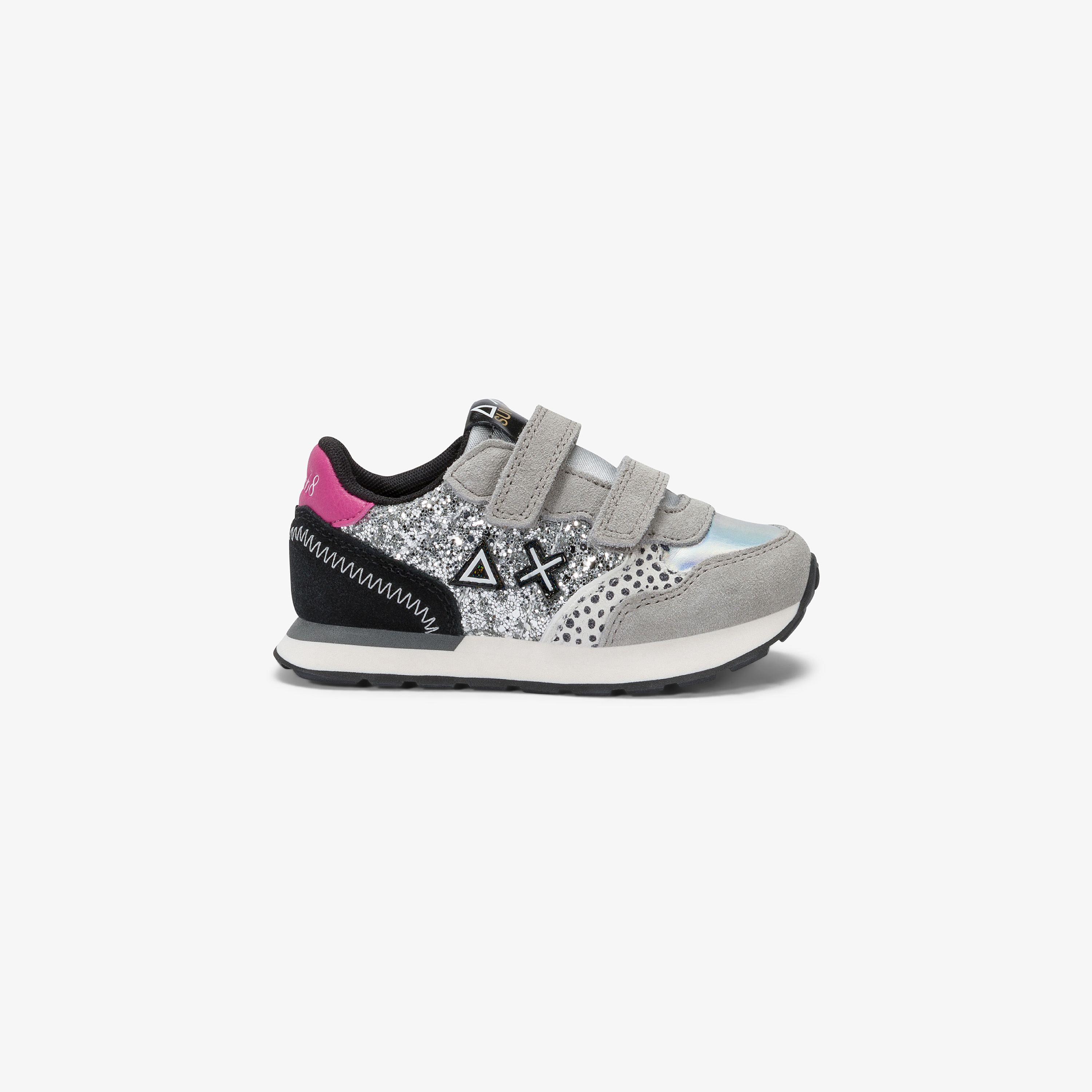 Sneaker Baby Girl's Ally Glitter con cinturini argento