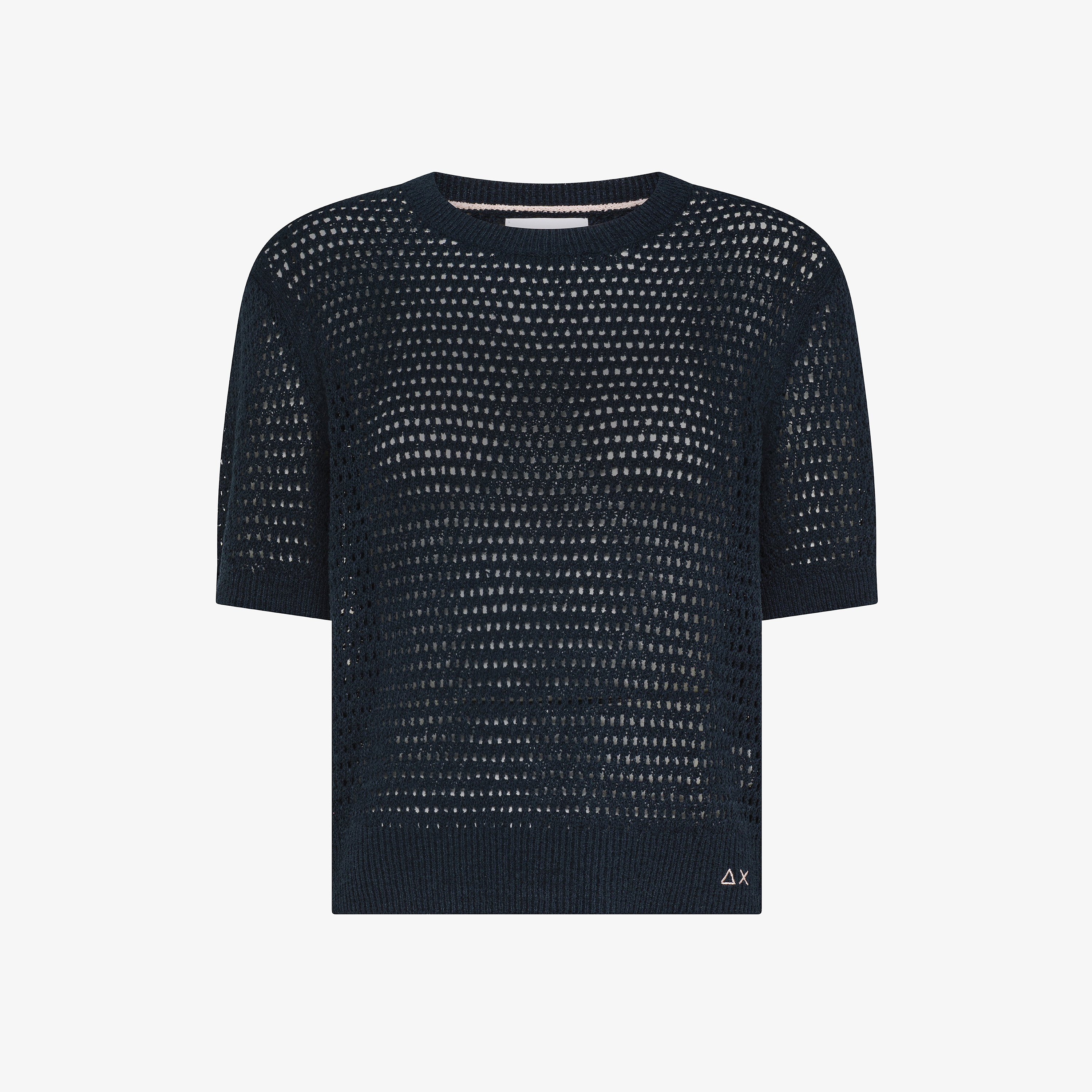 T-shirt in maglia di cotone blu navy