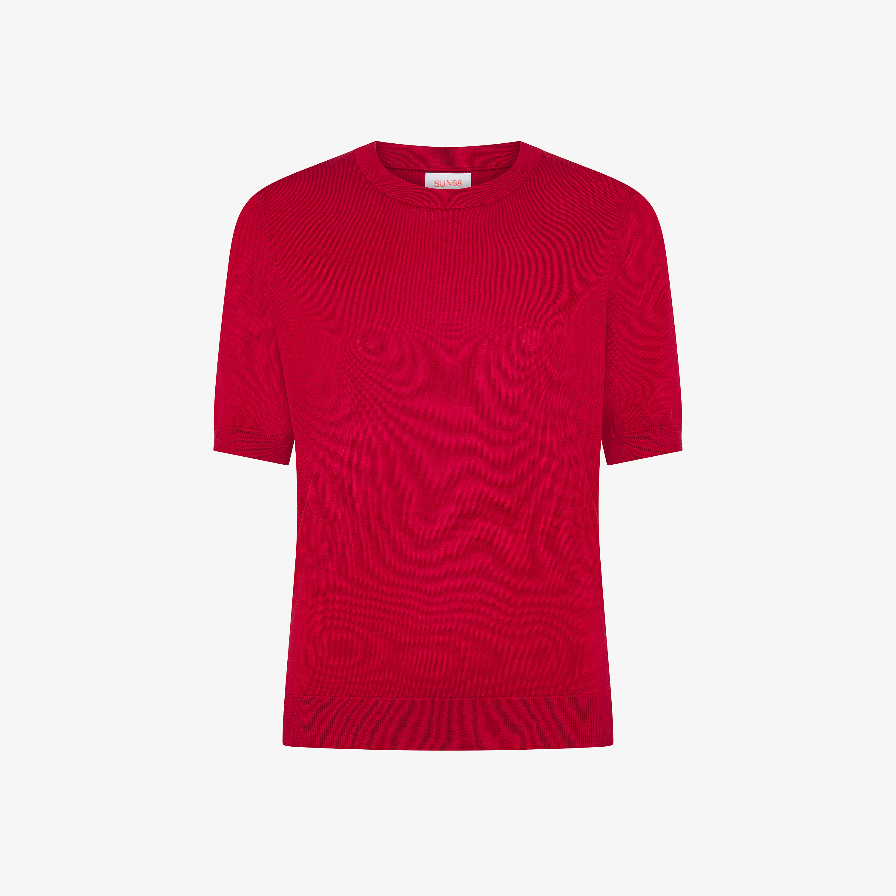 Red cotton knit T-shirt