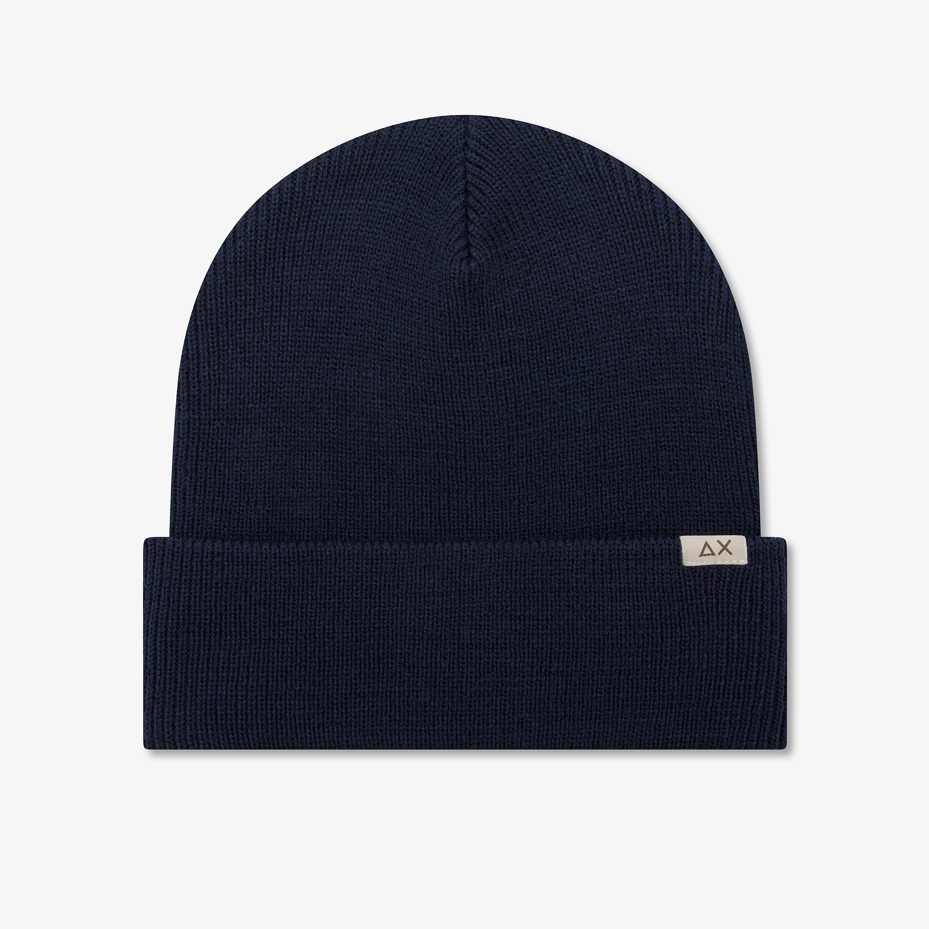 Berretto beanie in misto lana a costine navy blue