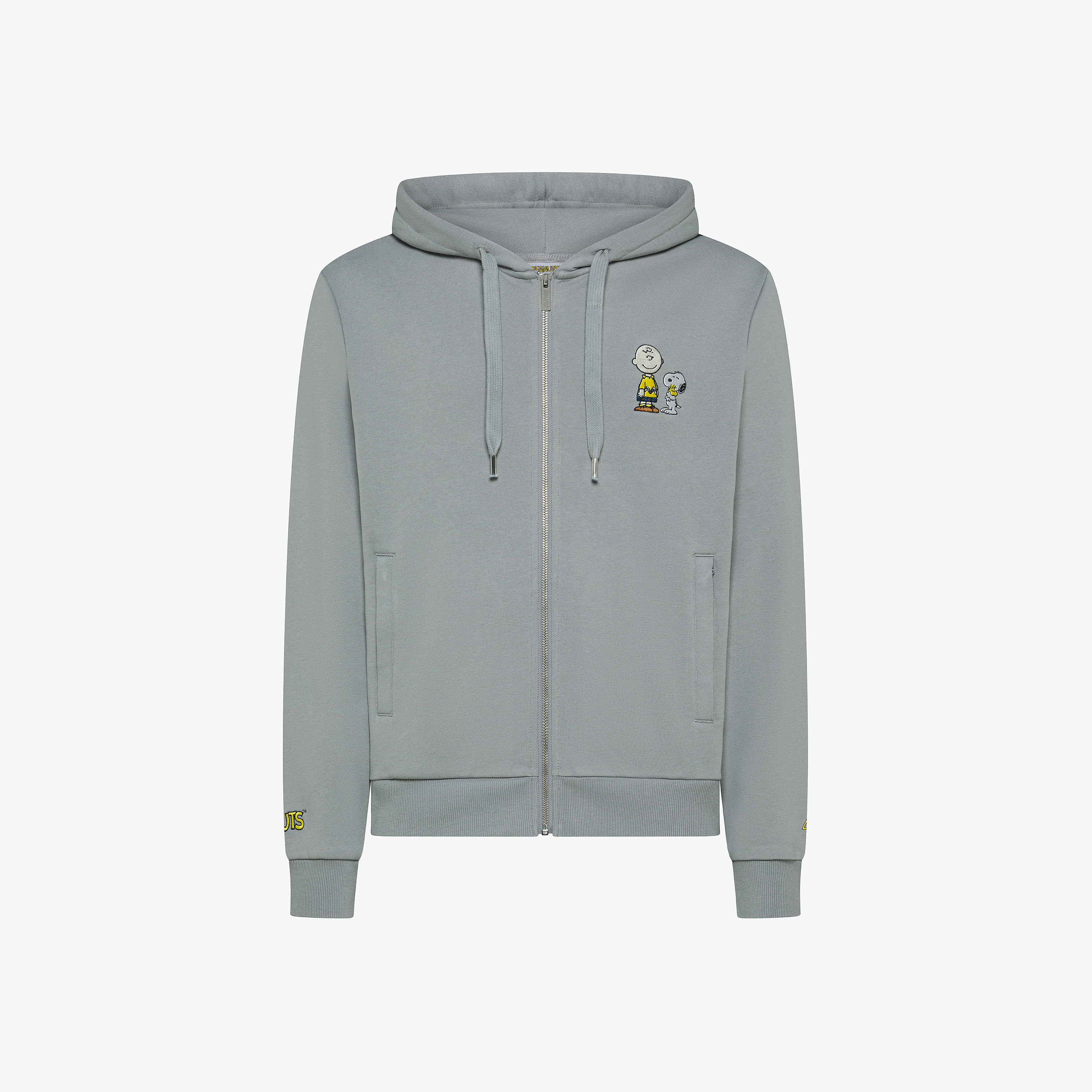 Felpa Peanuts con cappuccio e zip grigio medio