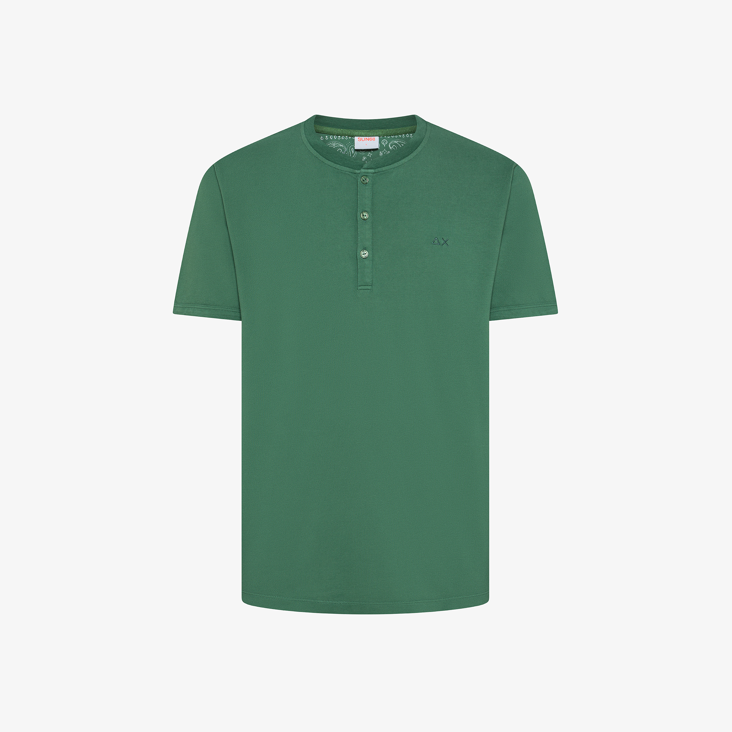 T-shirt in piquet di cotone verde muschio