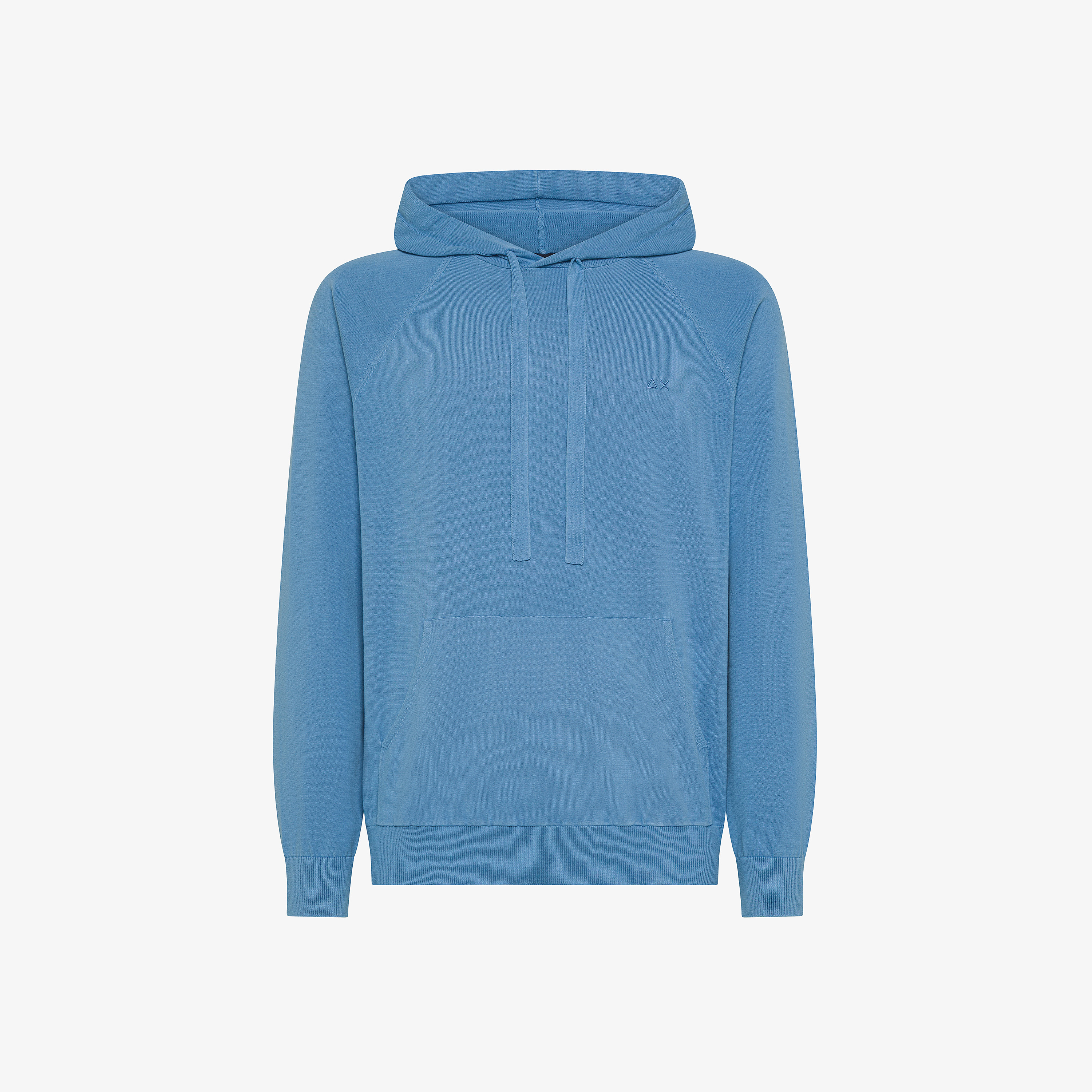 Maglia hoodie in cotone avio