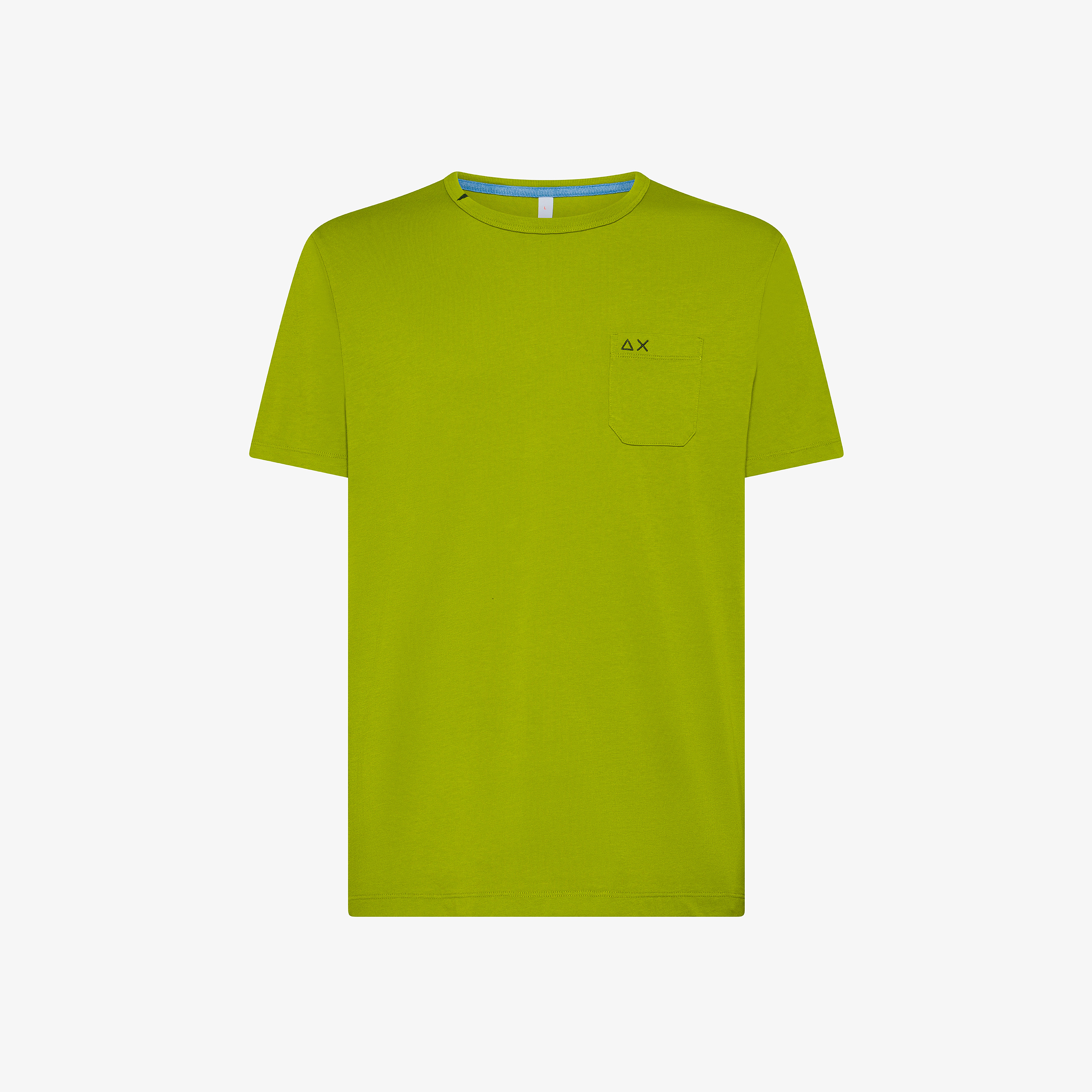 Olive green cotton jersey T-shirt with chest pocket