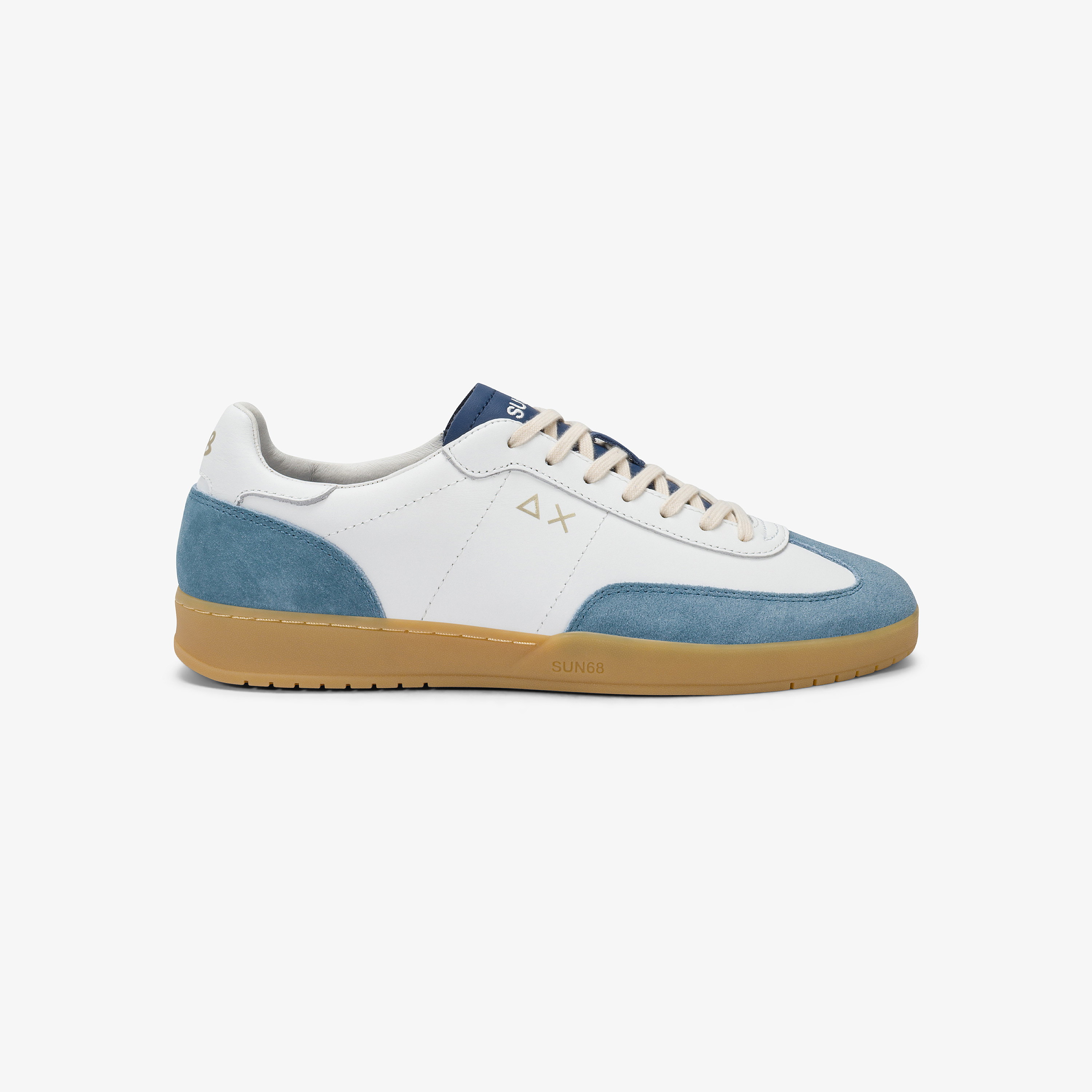 White/avio blue California Sun leather sneaker