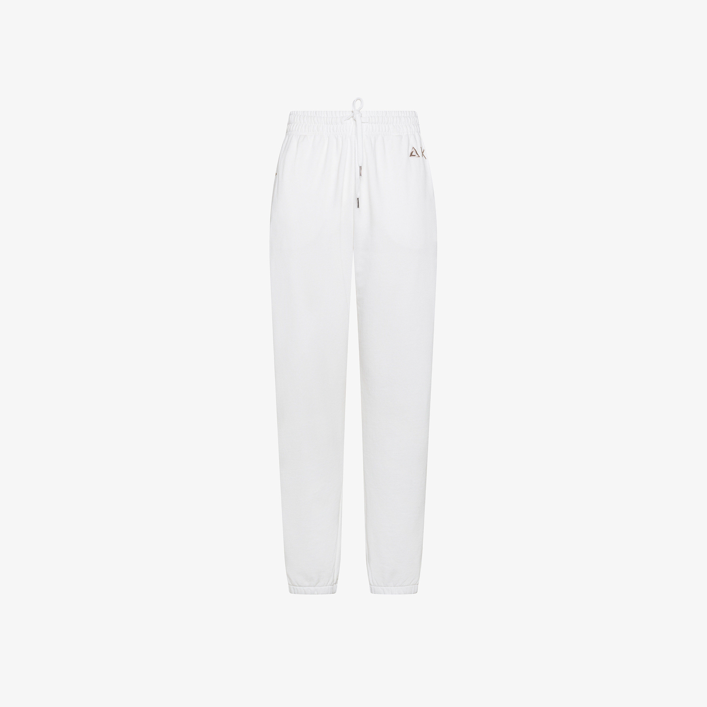 Pantaloni in felpa di cotone bianco panna