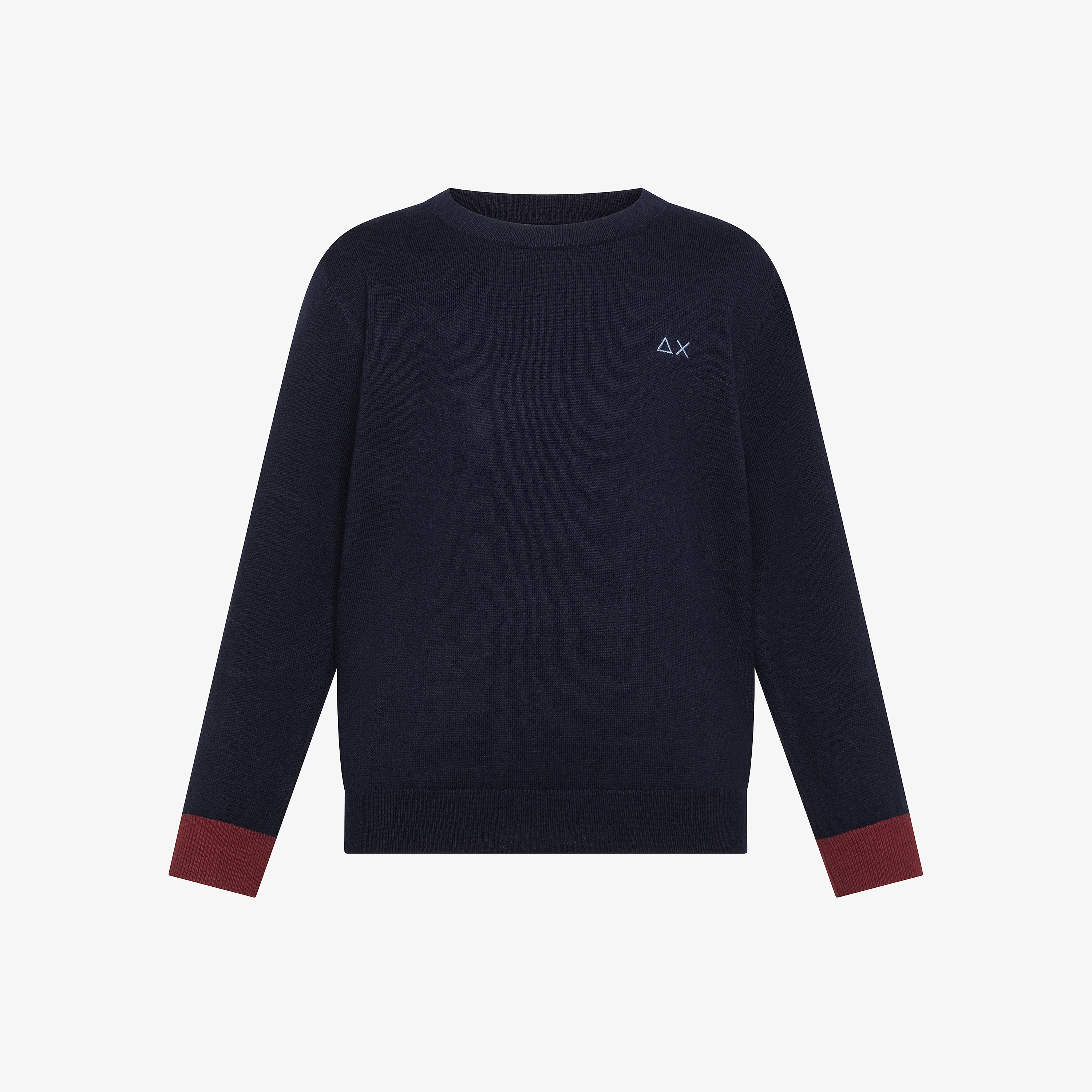 Navy blue wool blend jumper with patch