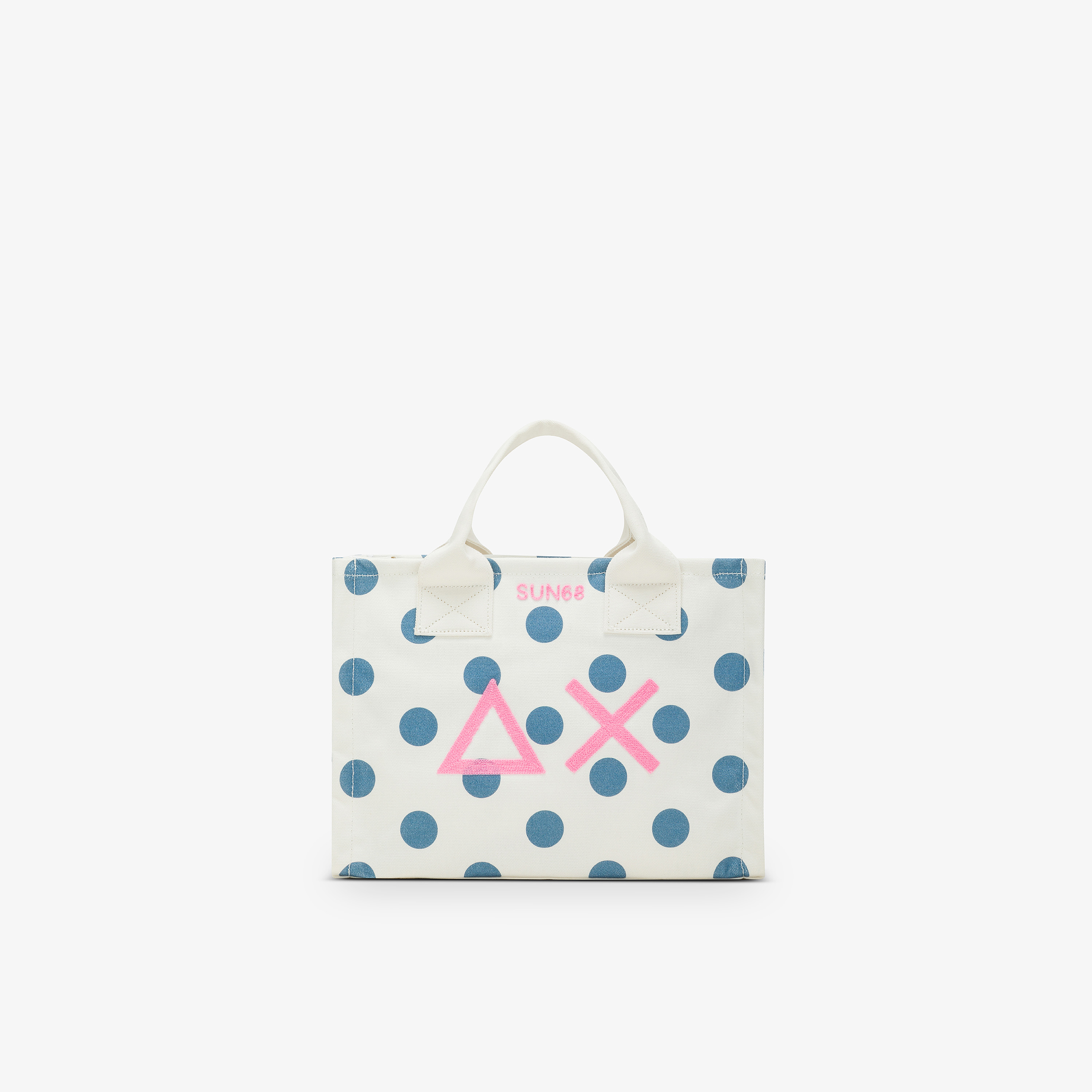 Borsa mare in canvas di cotone a righe bianche panna e avio scuro
