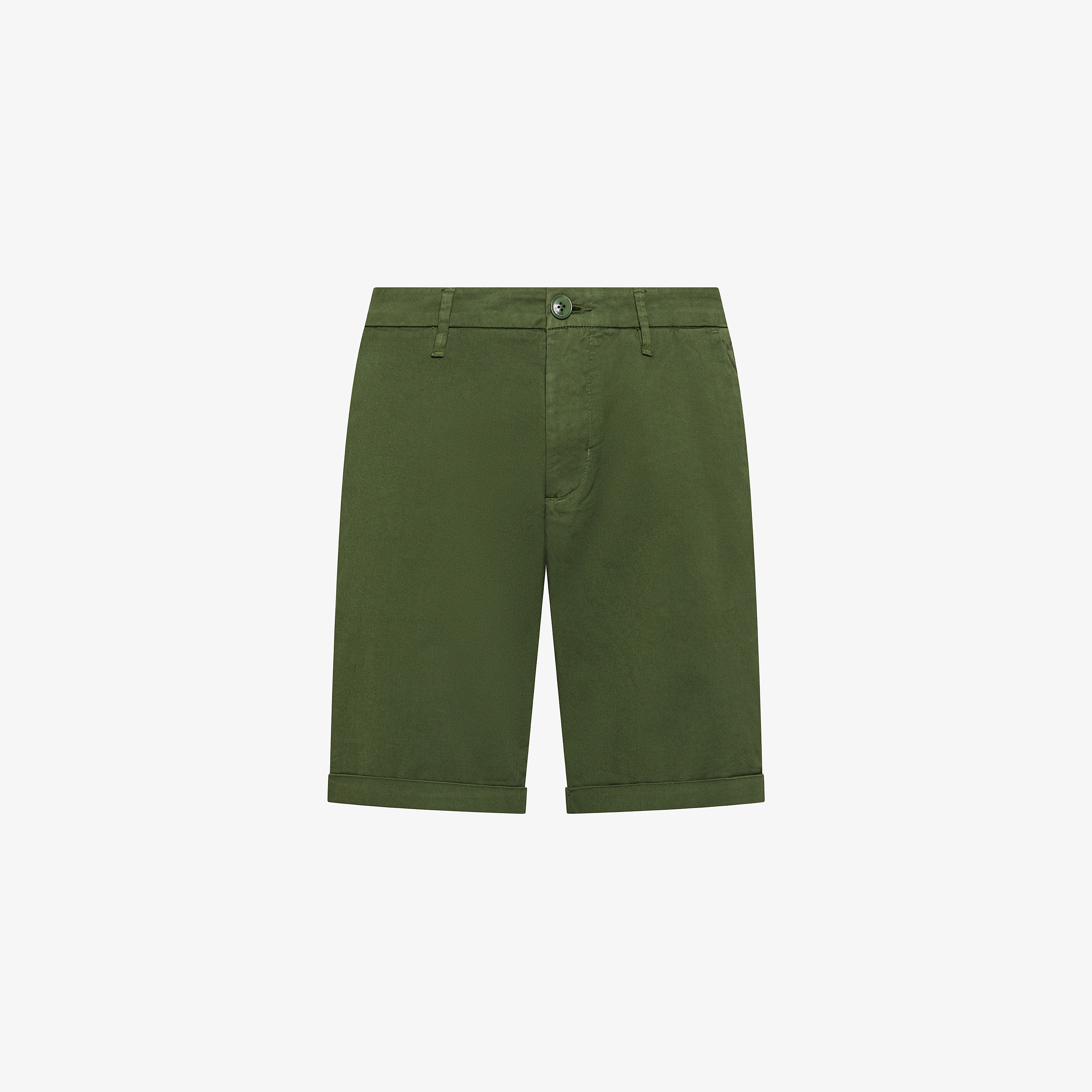 Dark green cotton chino shorts