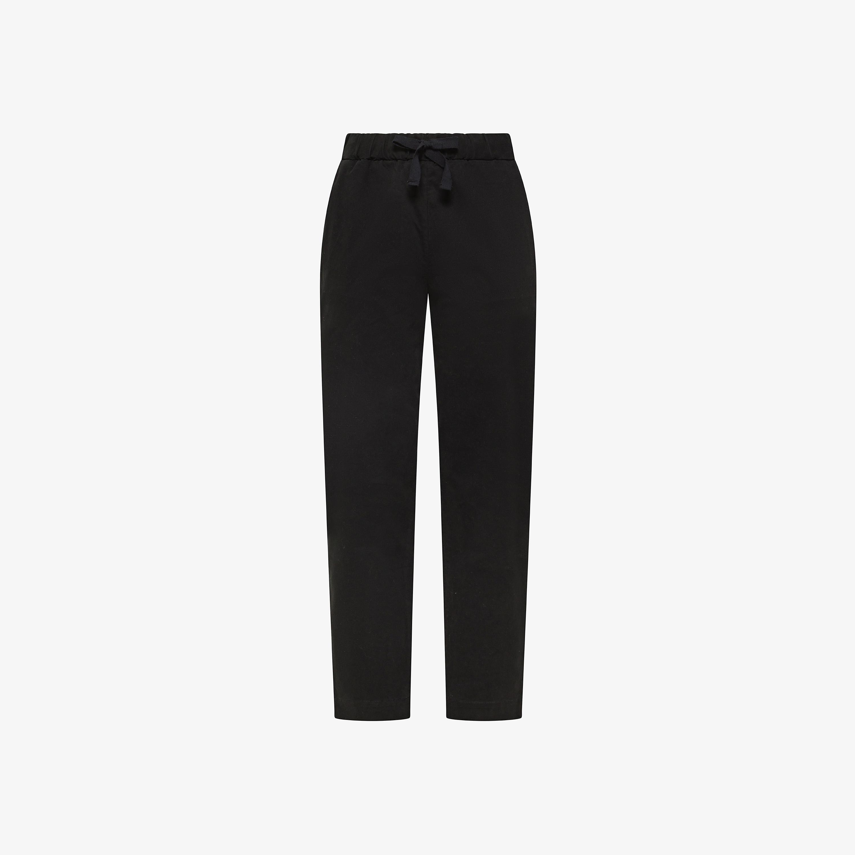 Pantaloni in cotone stretch con coulisse nero