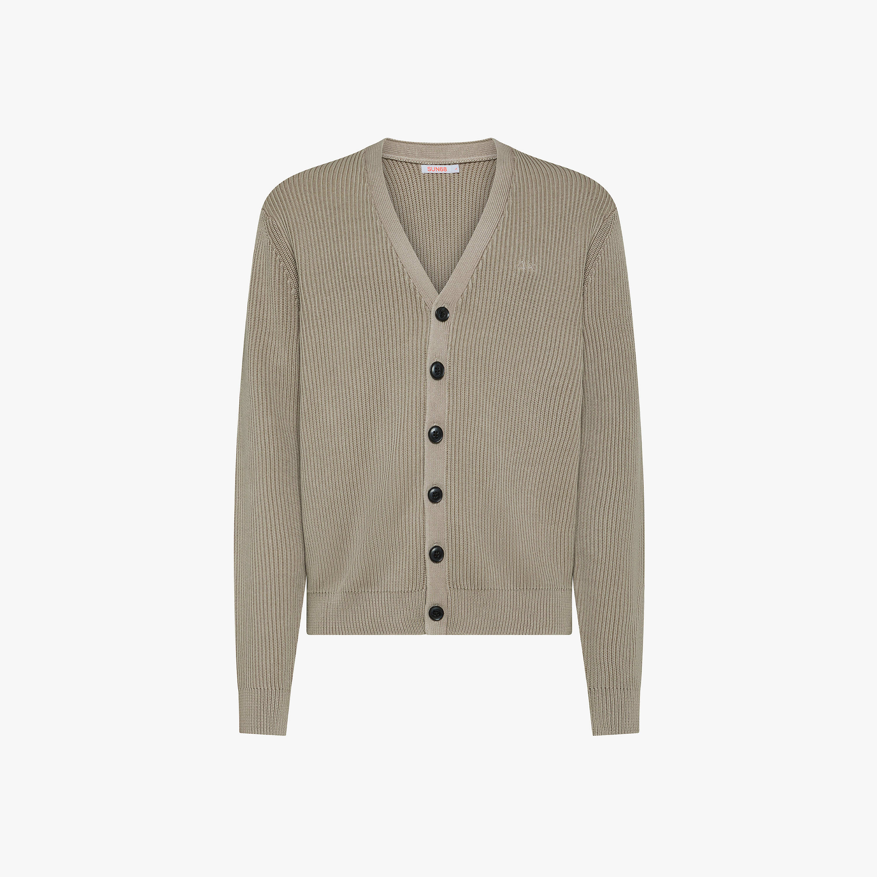Cardigan in cotone a coste stone