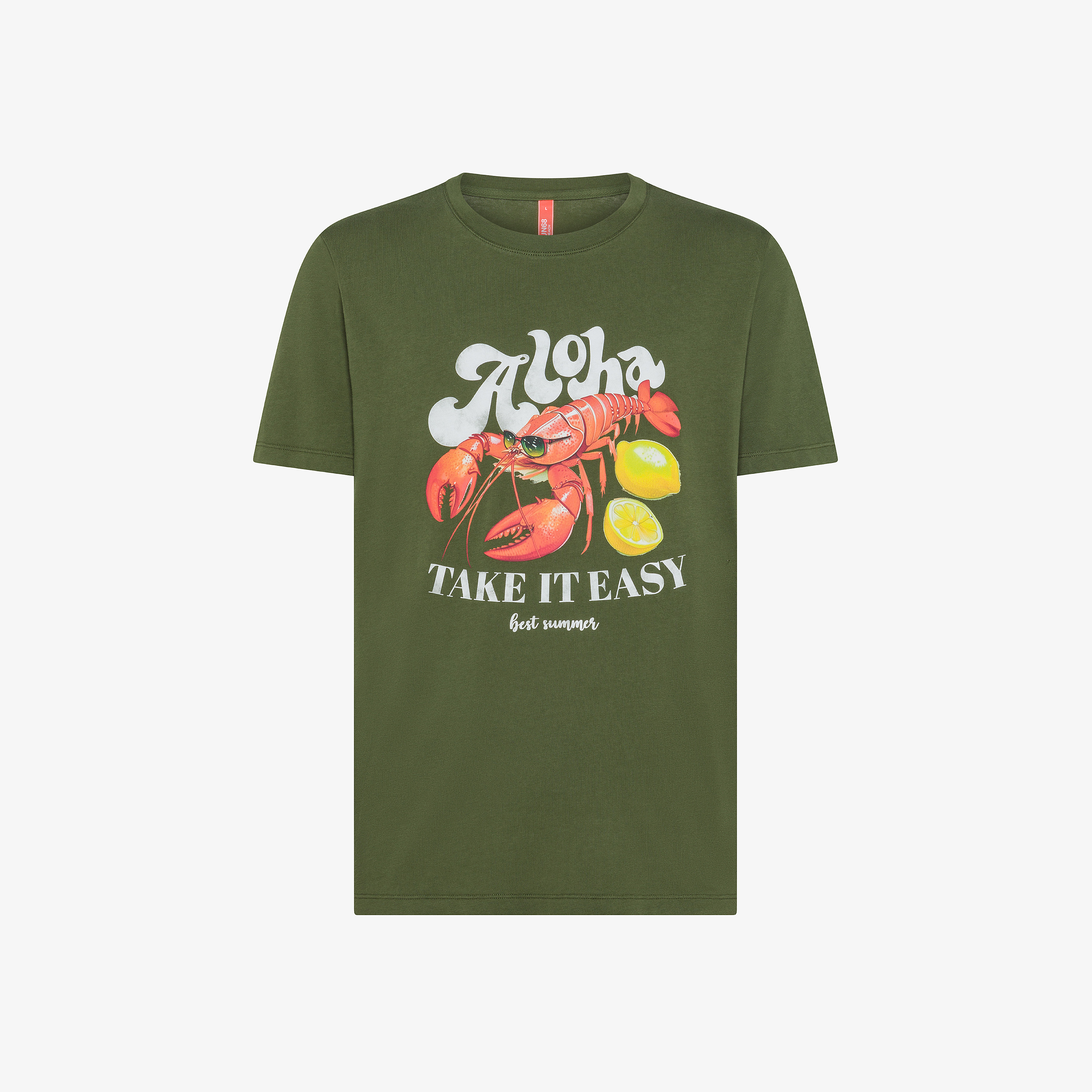 T-shirt in jersey di cotone verde scuro