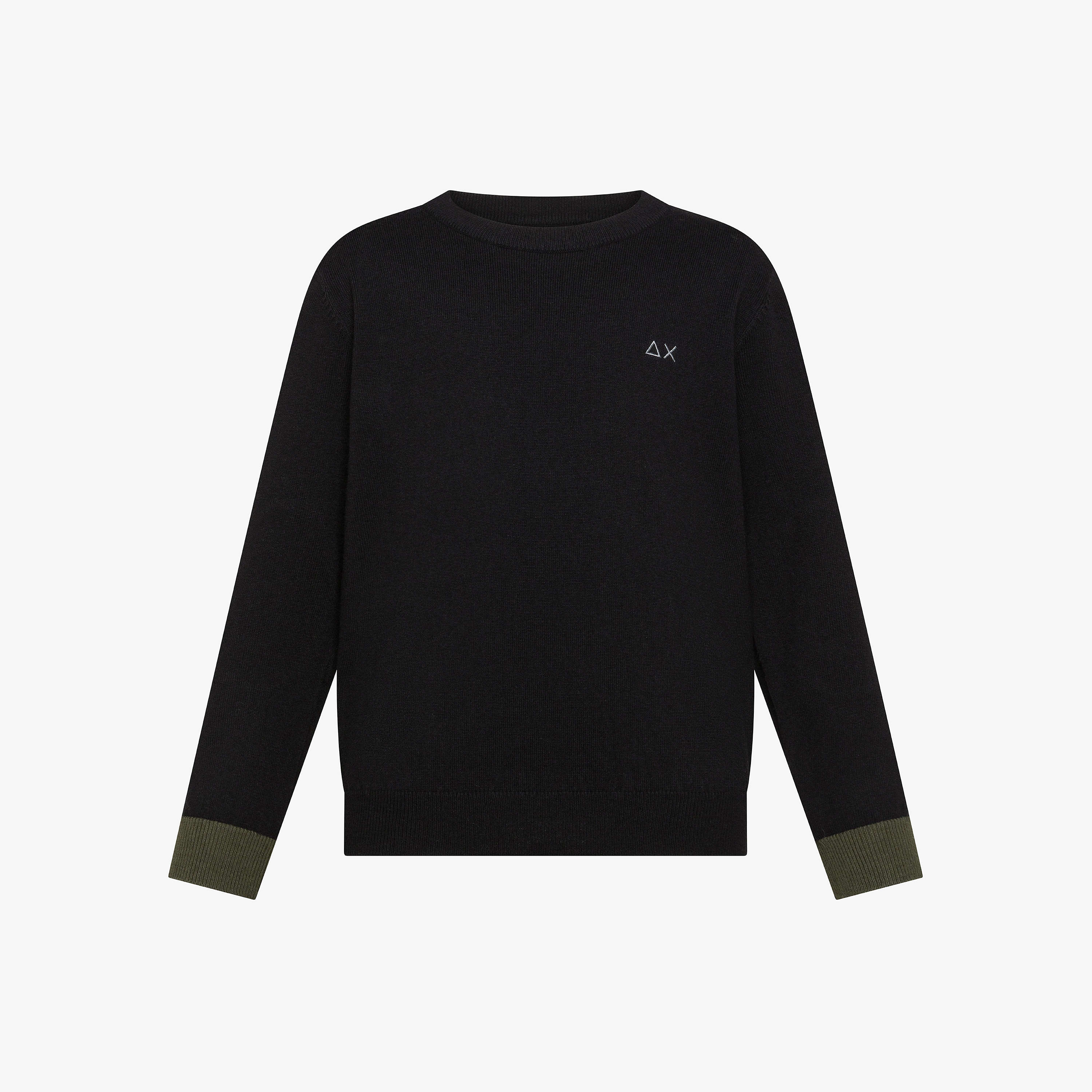 Black wool blend jumper with patch