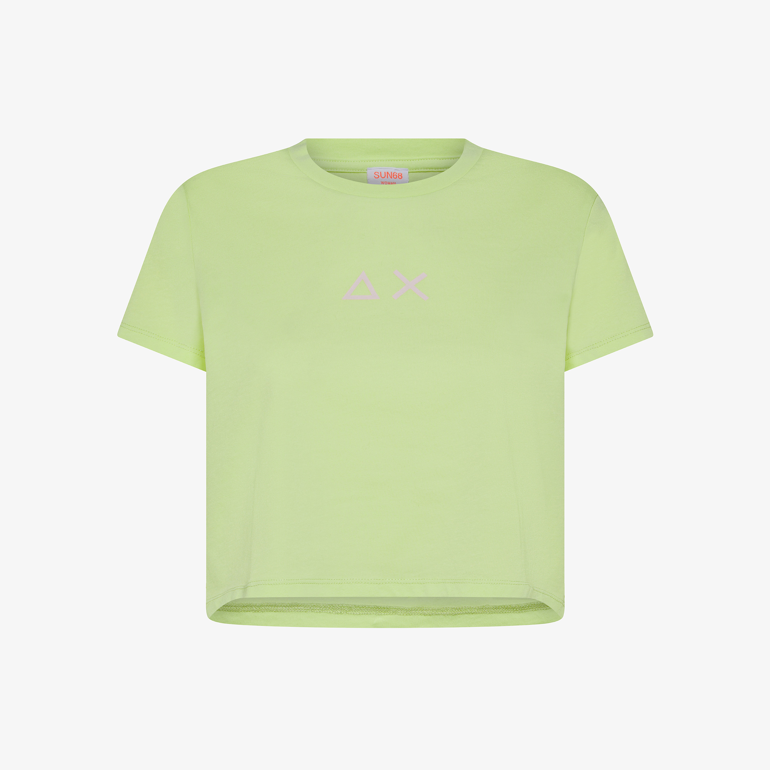 T-shirt cropped in jersey di cotone giallo limone