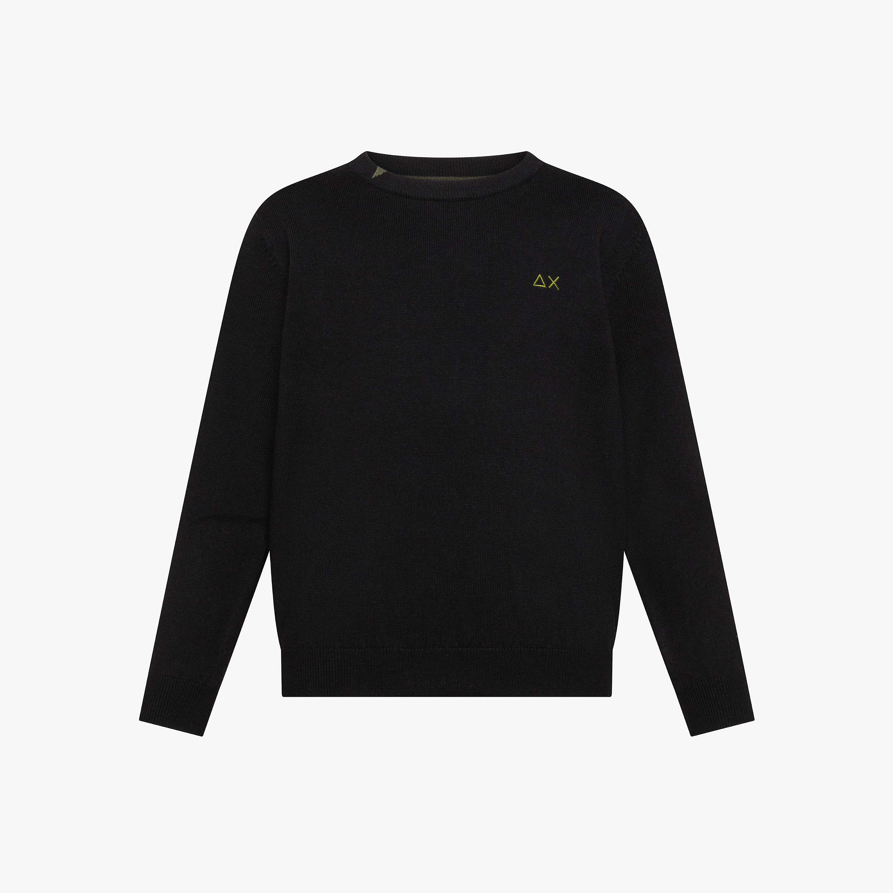 Black wool and cotton blend jumper