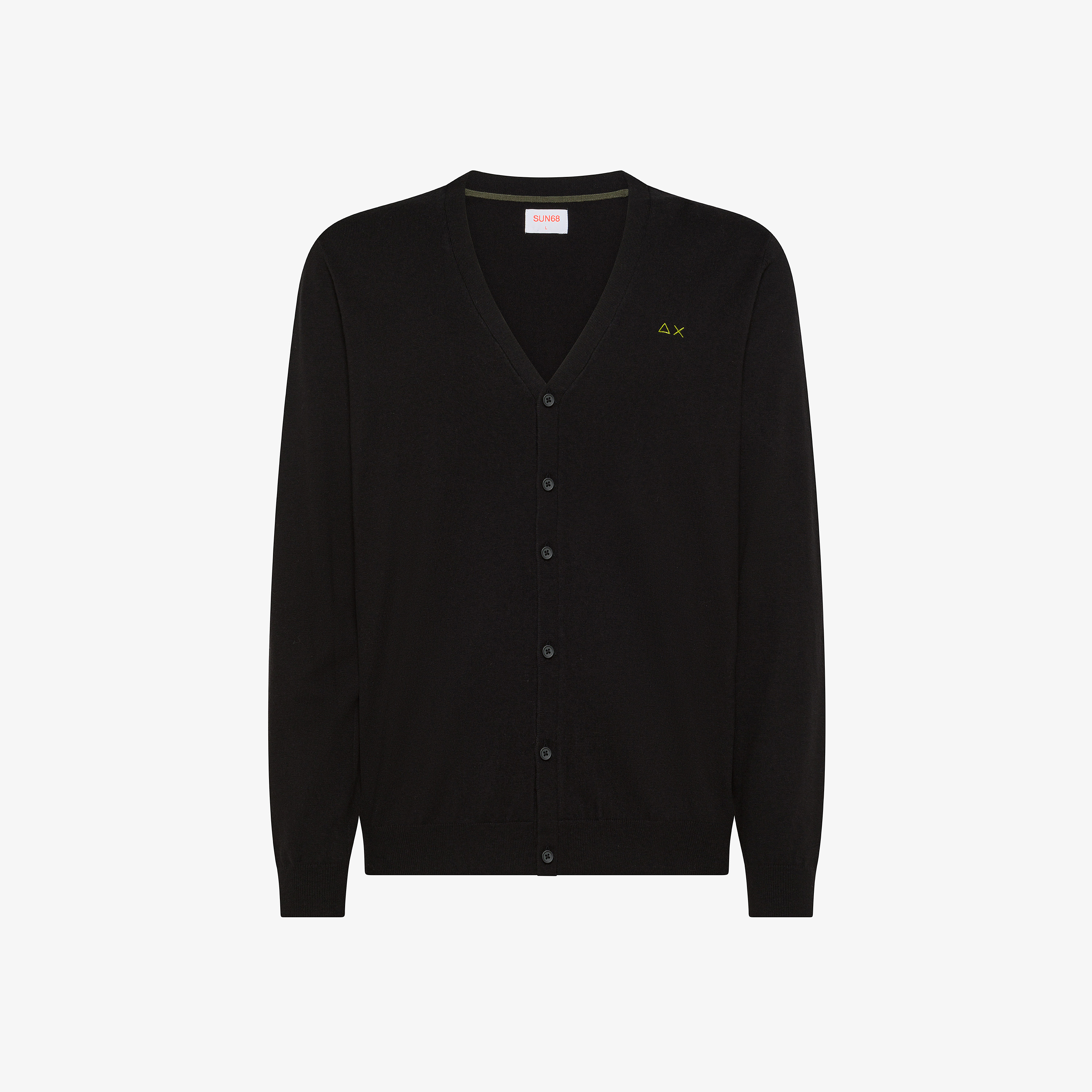 Cardigan in lana e cotone nero