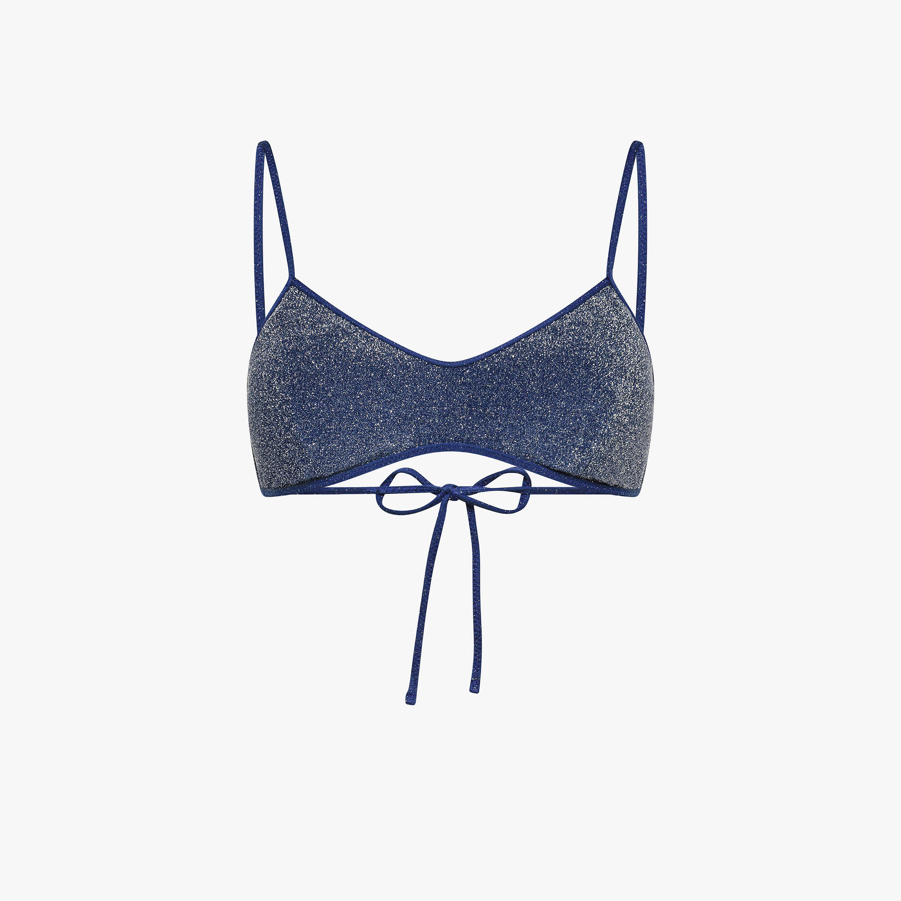 Navy blue lurex bikini top