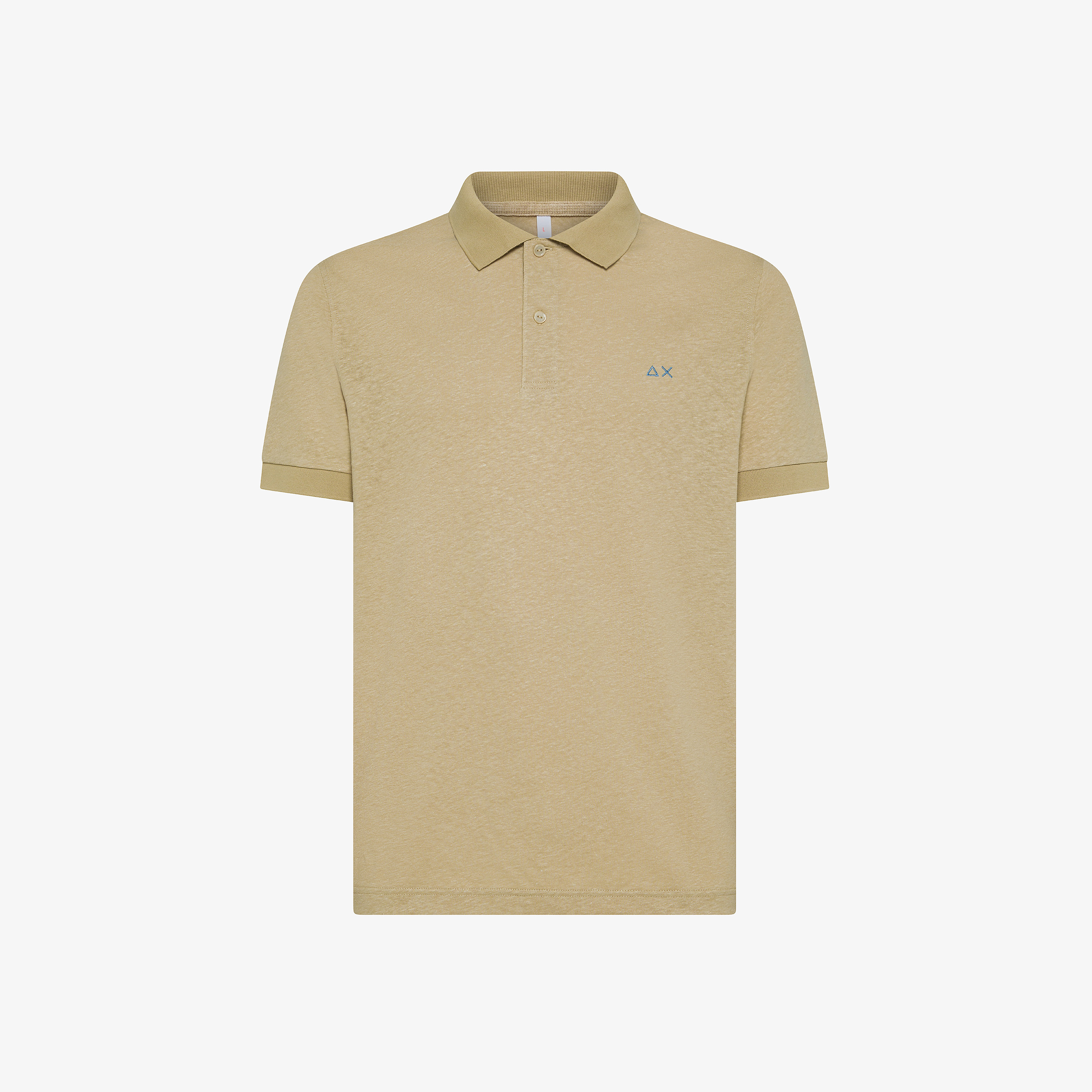 Polo in lino e cotone sabbia