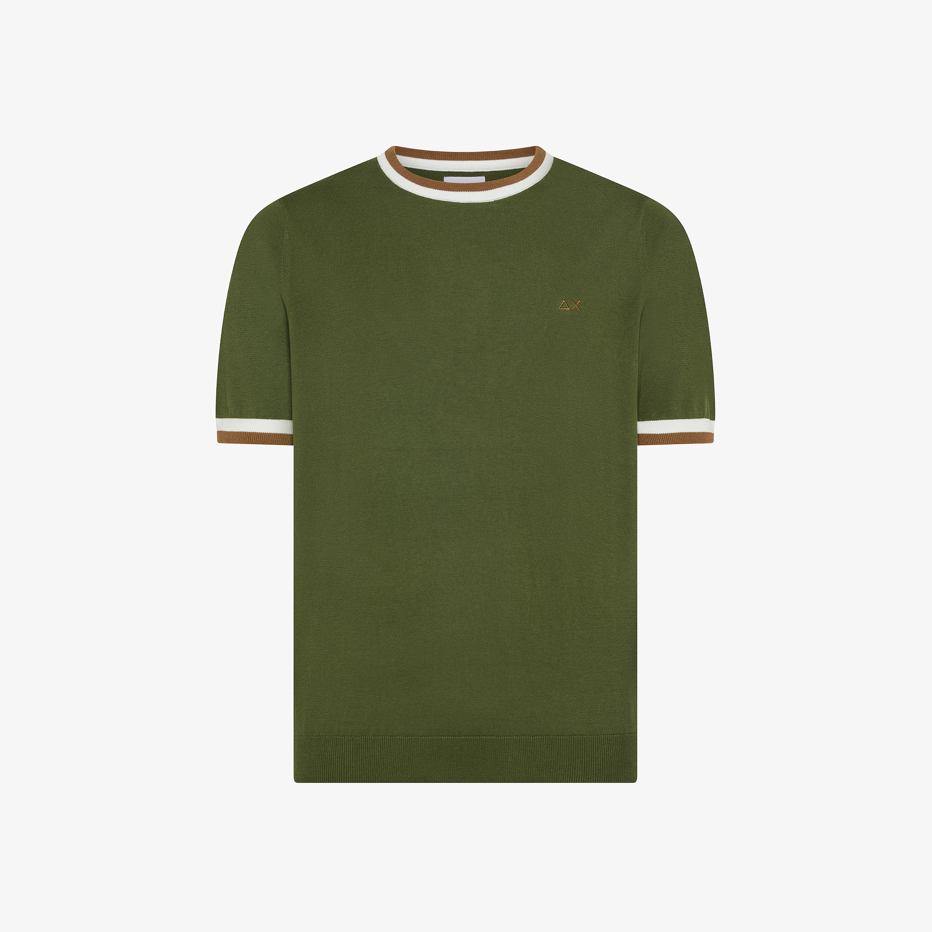 Dark green cotton knit T-shirt