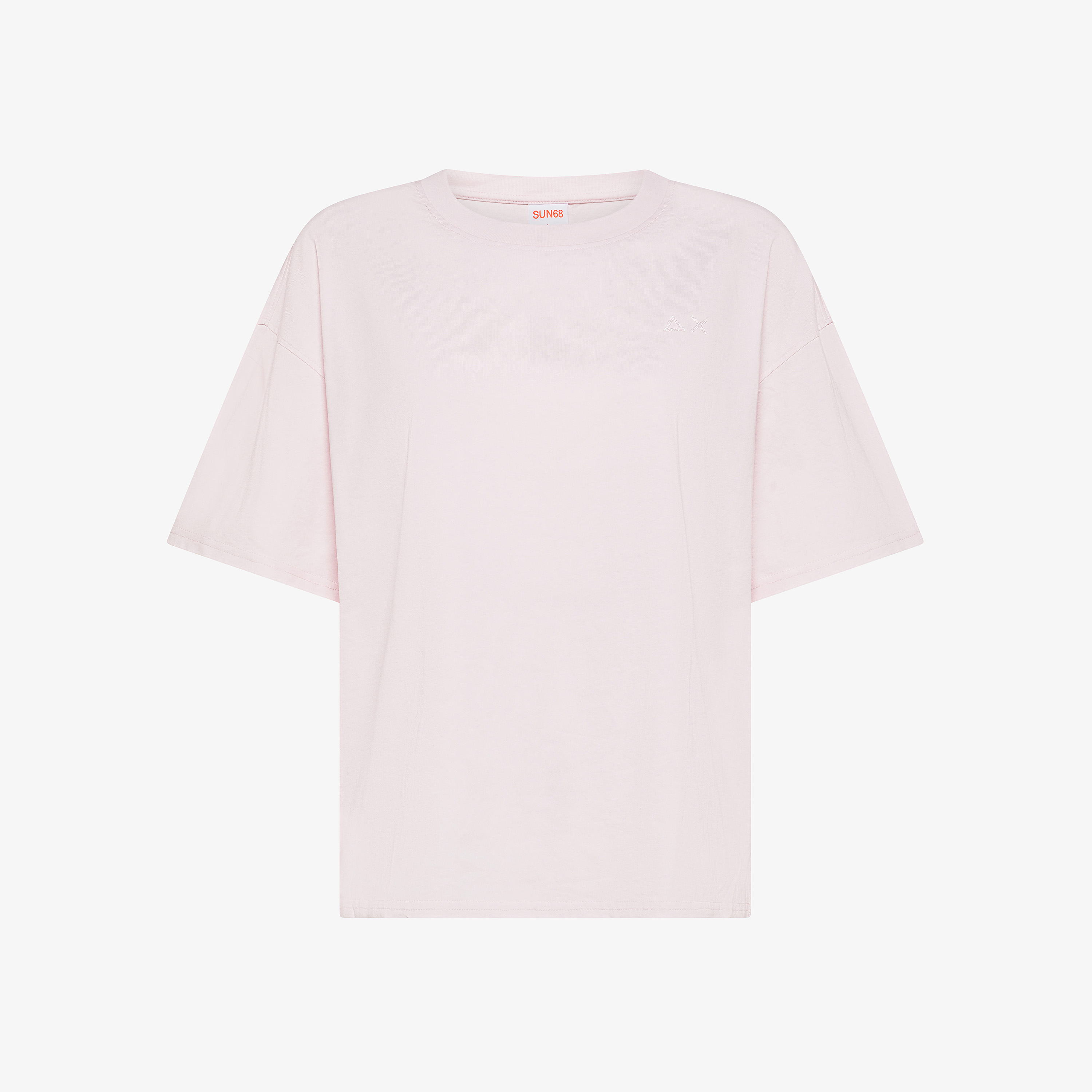 T-shirt over in jersey di cotone rosa