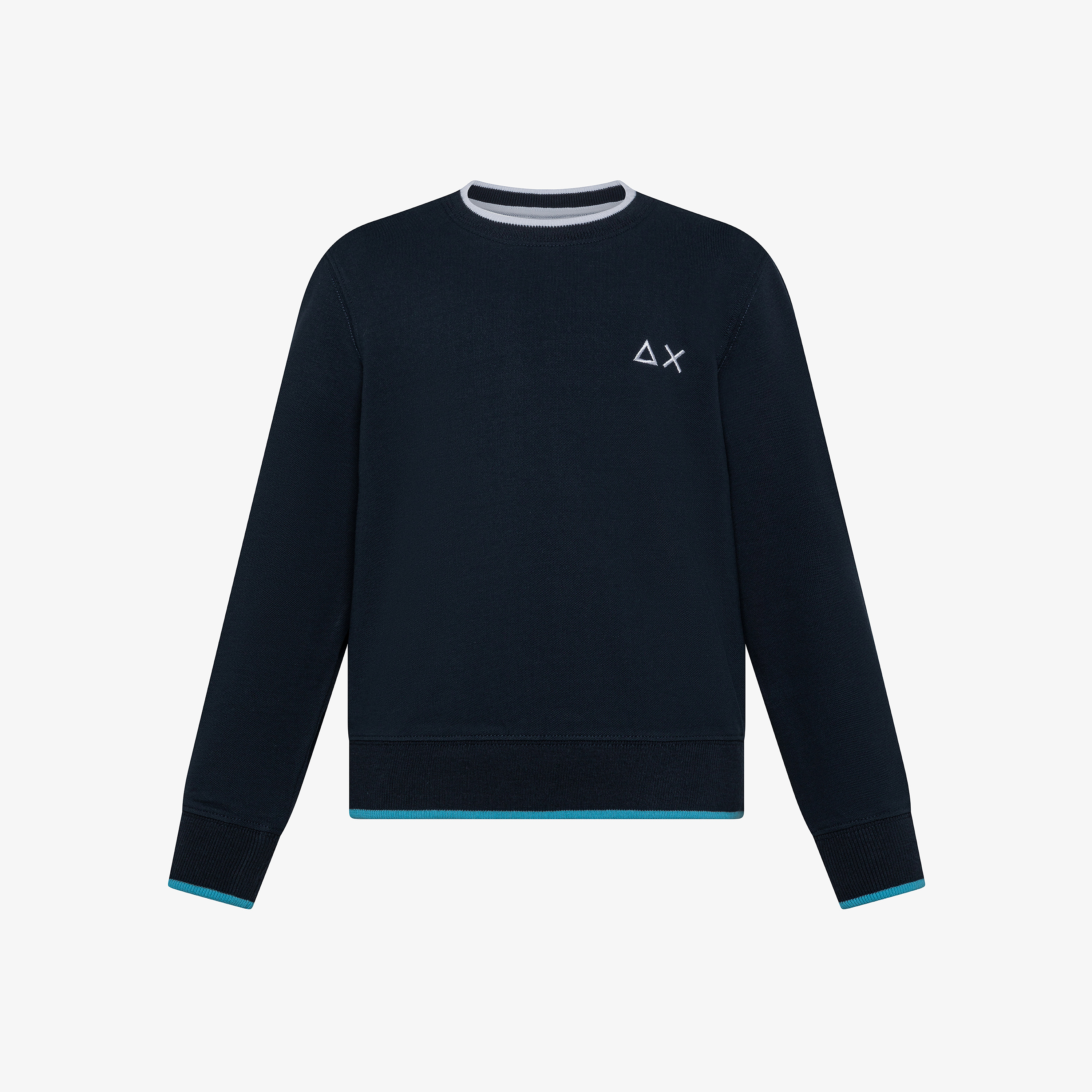 Felpa in piquet cotone blu navy