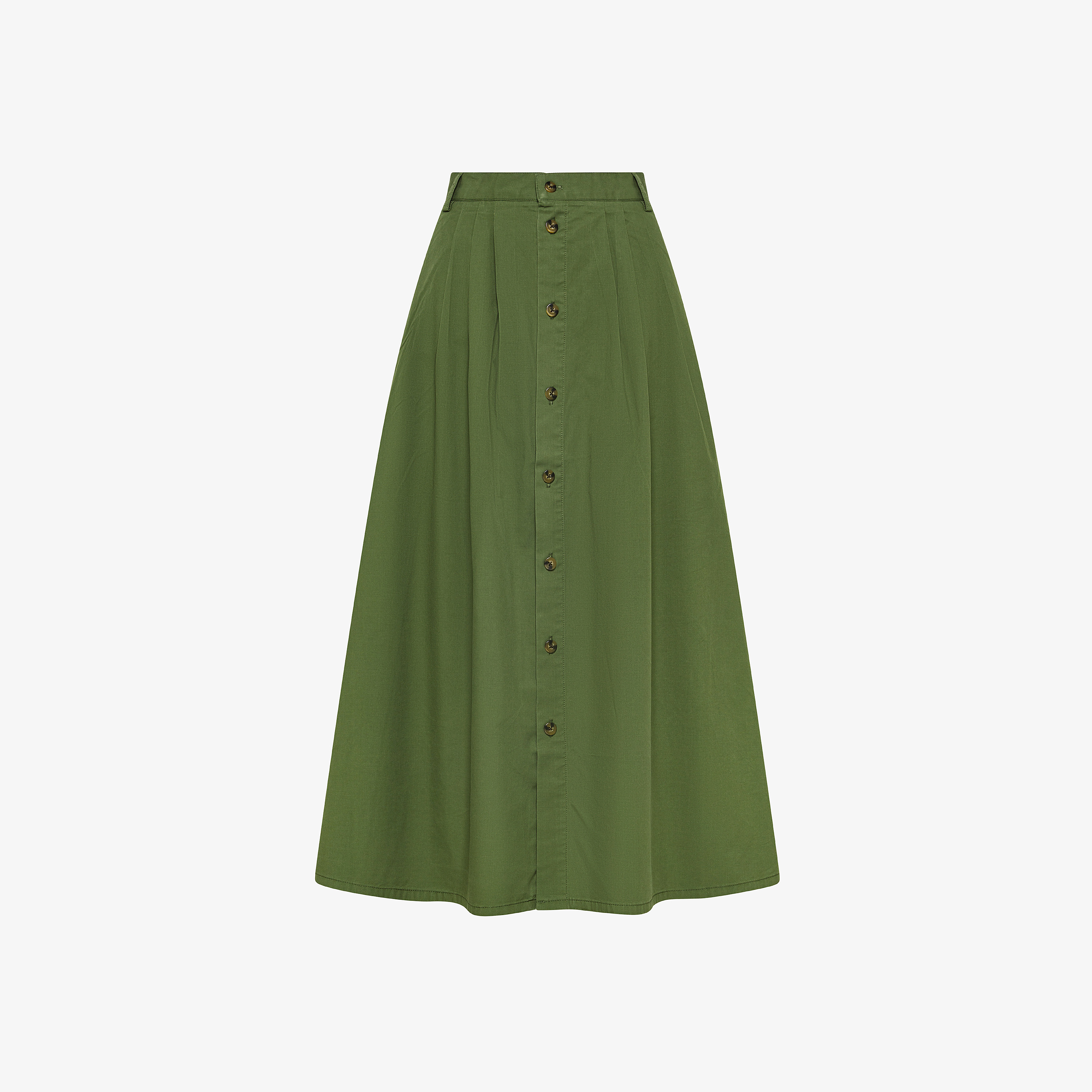 Gonna in misto cotone verde scuro