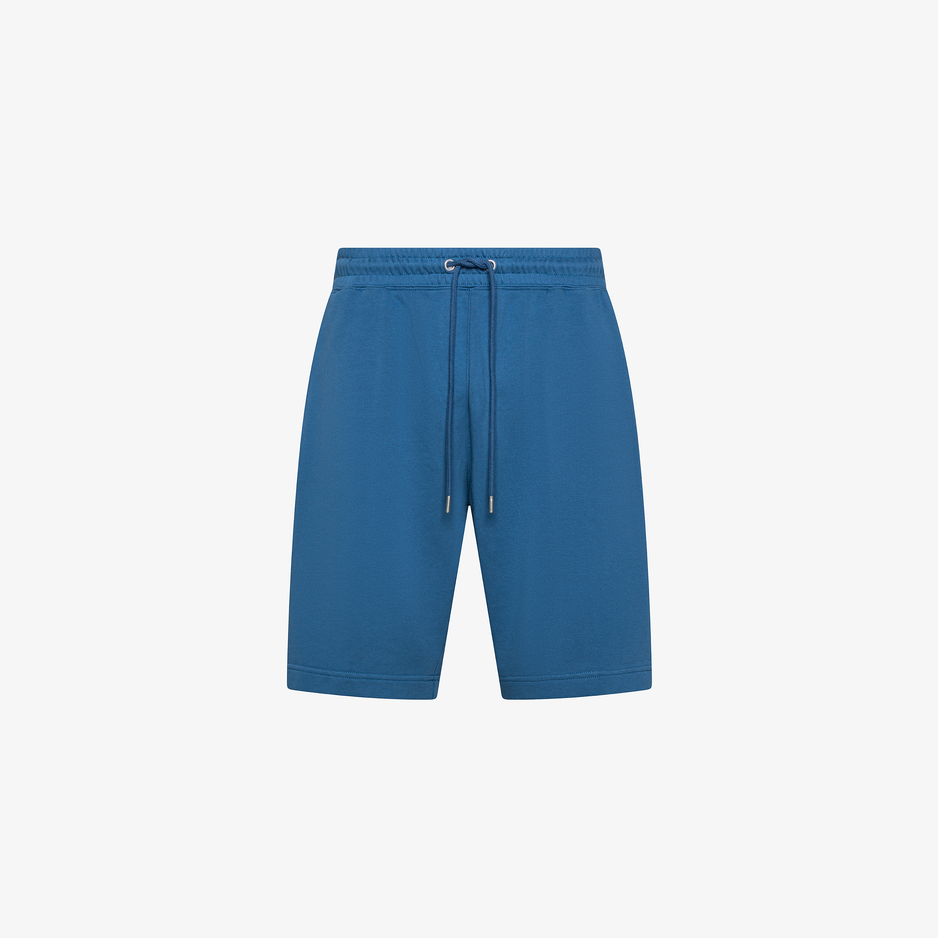 Dark avio cotton fleece Bermuda shorts