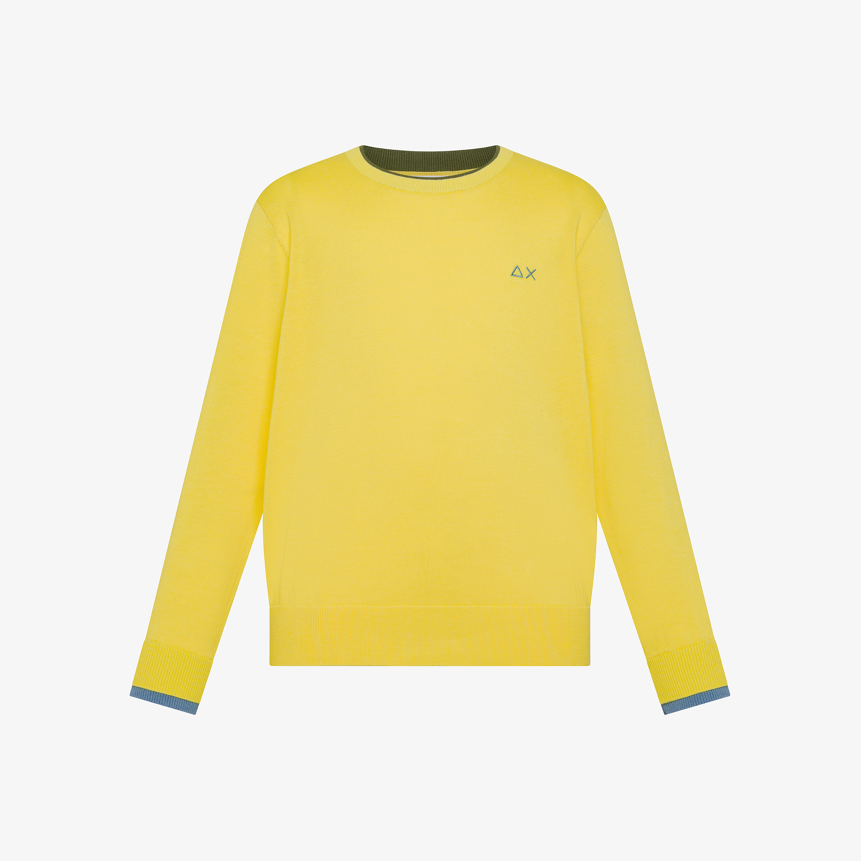 Maglia girocollo in cotone giallo
