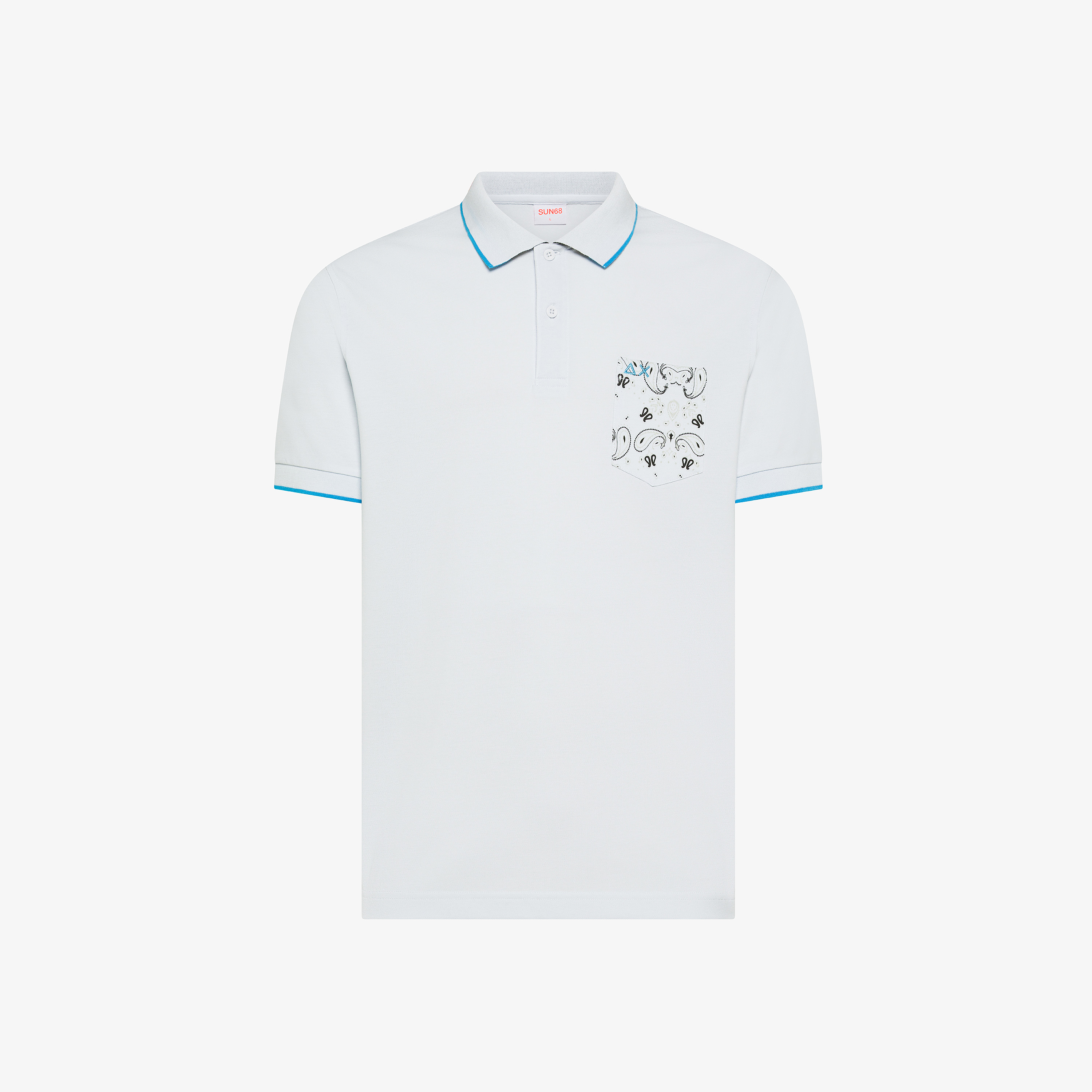 White cotton polo with chest pocket