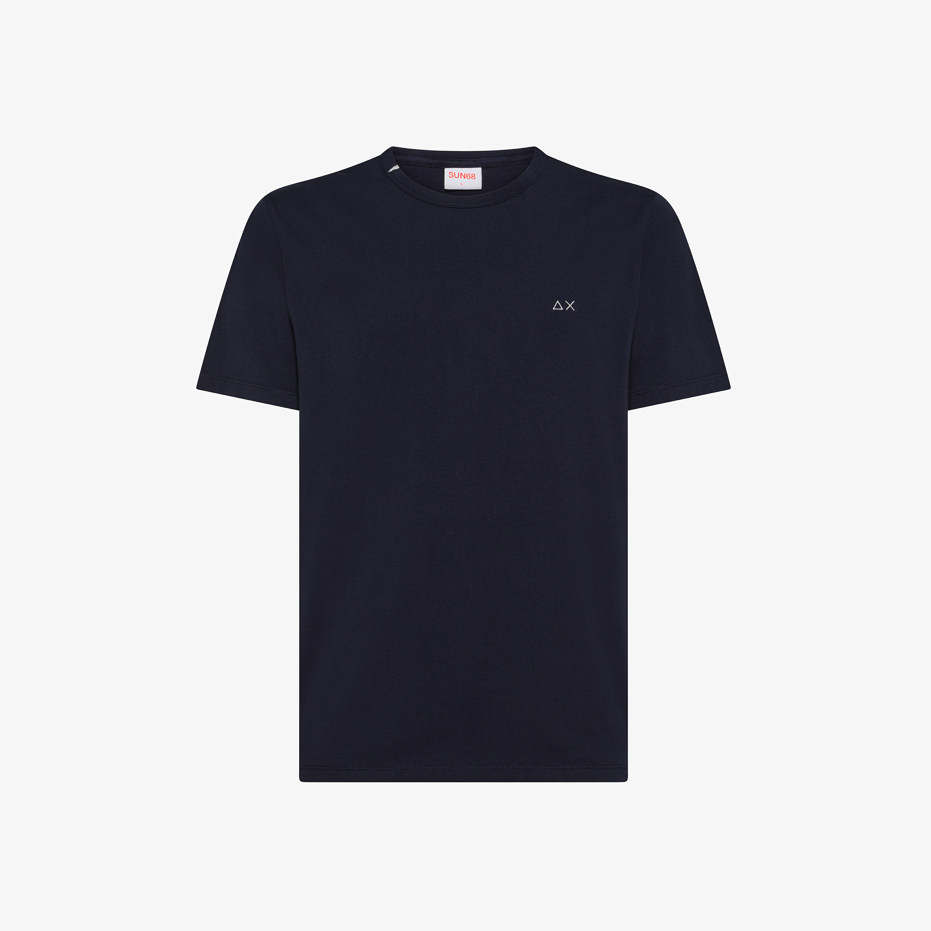 T-shirt girocollo in jersey di cotone navy blue