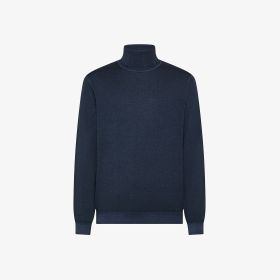 Maglia dolcevita in lana effetto vintage navy blue