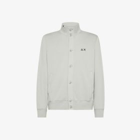 Cardigan in felpa di cotone grigio chiaro