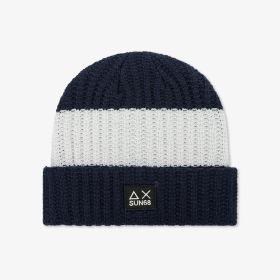 Boy's cap thick knit bicolor