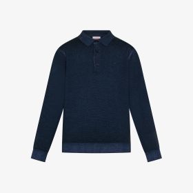 Polo in lana effetto vintage navy blue