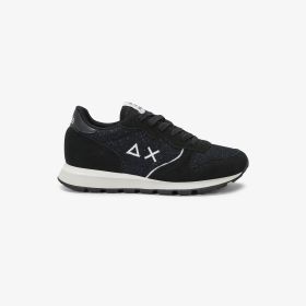 Black Girl's Ally Glitter suede and mesh sneaker