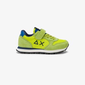 Lime green Boy's Tom Solid nylon and suede sneaker