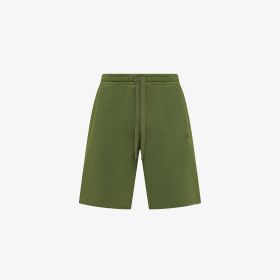 Dark green cotton fleece Bermuda shorts