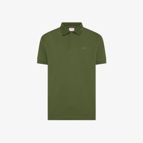 Polo con stampa paisley in cotone verde scuro