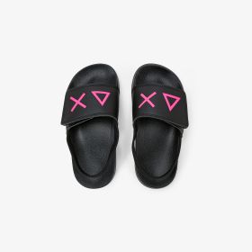 Black PU slides