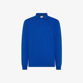 Polo small stripes on collar l/s