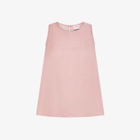 Canotta in misto lino rosa porcellana