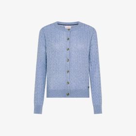 Cardigan in lana e cashmere a trecce sky blue