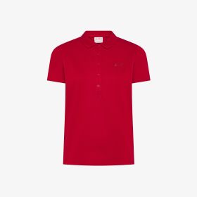 Polo in piquet di cotone rosso