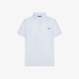 White cotton polo with logo