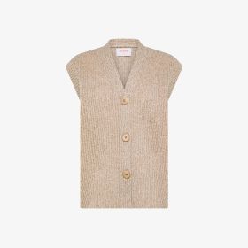 Camel ribbed wool and alpaca vest
