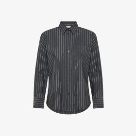 Dark grey/white striped cotton shirt